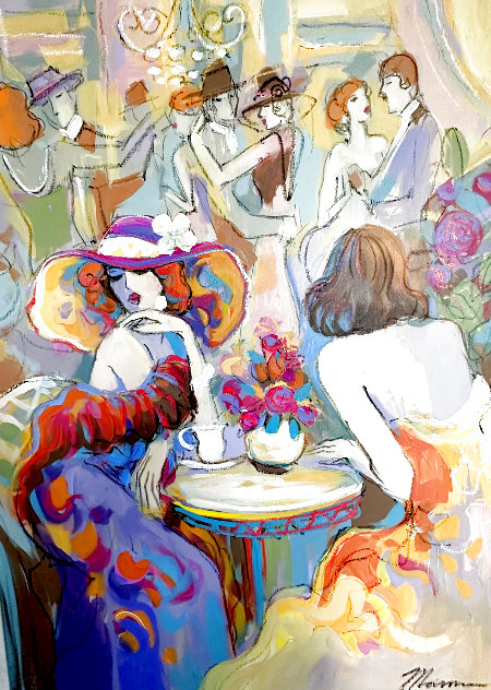 Ballroom Reception Painting -  2000 50x40 - Huge - France Original Painting by Isaac Maimon