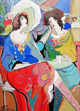 Womans Thoughts 2008 28x20 Original Painting - Isaac Maimon