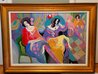 Four Women at Cafe 37x49 - Huge Original Painting by Isaac Maimon - 1