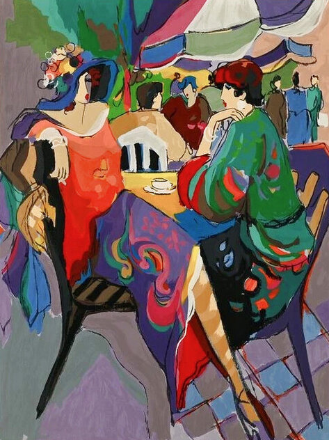 Corner Cafe Framed Limited Edition Serigraph by Isaac Maimon - For