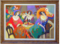 Untitled Cafe Ladies 2007 34x50 Huge Original Painting by Isaac Maimon - 1 Untitled Cafe Ladies 2007 34x50 Huge Original Painting by Isaac Maimon - 1