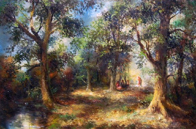 Serene Woods 1977 31x43 Original Painting by A.B. Makk