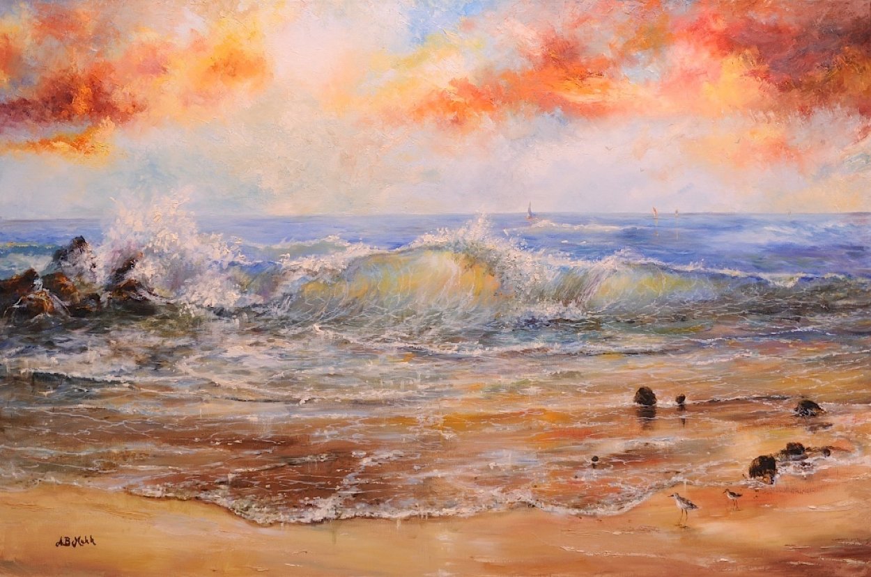 Calm of Day 1990 40x60 Super Huge Original Painting by A.B. Makk Calm of Day 1990 40x60 Super Huge Original Painting by A.B. Makk