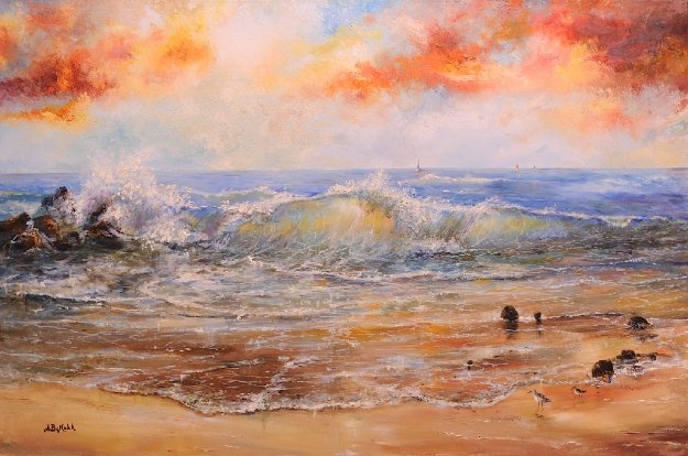 Calm of Day 1990 40x60 Original Painting by A.B. Makk Calm of Day 1990 40x60 Original Painting by A.B. Makk