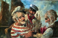Old Salts 1970 44x32 Huge Original Painting by Americo Makk - 0 Old Salts 1970 44x32 Huge Original Painting by Americo Makk - 0