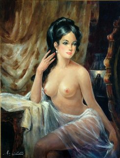 Pearl Earring 47x37 Huge Original Painting - Americo Makk Pearl Earring 47x37 Huge Original Painting - Americo Makk