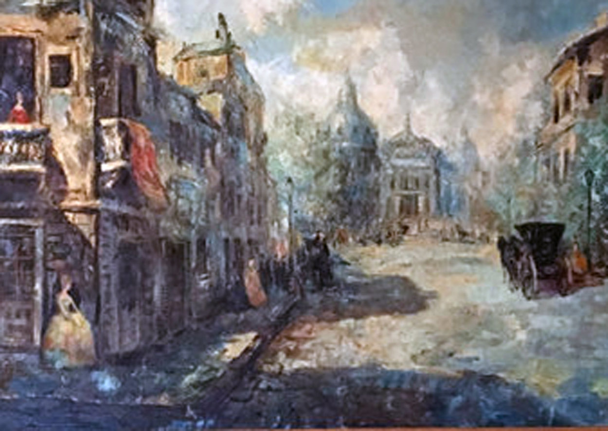 Untitled (Paris Scene) 33x57 Huge Original Painting by Americo Makk