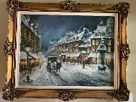 Muffled in Snow 1980 39x49 Huge Original Painting by Americo Makk - 1