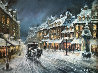 Muffled in Snow 1980 39x49 Huge Original Painting by Americo Makk - 0