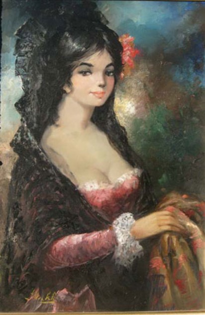 Spanish Lady 36x24 Original Painting by Americo Makk
