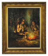Reader 1980 38x32 Original Painting by Americo Makk - 1 Reader 1980 38x32 Original Painting by Americo Makk - 1