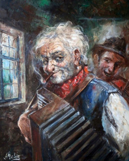 Musician 33x27 Original Painting - Americo Makk