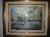 Parisian Cafe 37x44 Huge Watercolor - France Watercolor by Americo Makk - 1