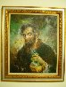Old Man With Wine Jug 1968 38x32 Original Painting by Americo Makk - 1 Old Man With Wine Jug 1968 38x32 Original Painting by Americo Makk - 1