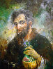 Old Man With Wine Jug 1968 38x32 Original Painting by Americo Makk - 0 Old Man With Wine Jug 1968 38x32 Original Painting by Americo Makk - 0