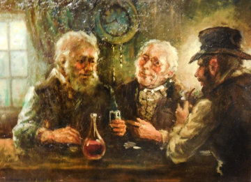 Three Men 25x29 Original Painting - Americo Makk