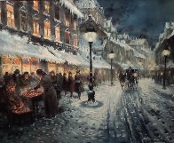 Roasting Chestnuts 24x30 Original Painting by Americo Makk - 0 Roasting Chestnuts 24x30 Original Painting by Americo Makk - 0