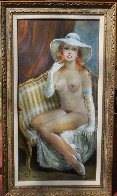 Satin Boudoir 32x56 Original Painting by Americo Makk - 2 Satin Boudoir 32x56 Original Painting by Americo Makk - 2