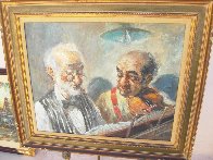 Two Elderly Musicians 38x32 Original Painting by Americo Makk - 1 Two Elderly Musicians 38x32 Original Painting by Americo Makk - 1