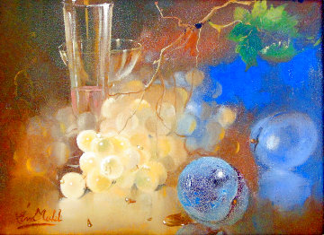 Golden Grapes 15x18 Original Painting - Eva Makk