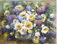 Lilacs and Poppies 1986 34x28 Original Painting by Eva Makk - 1 Lilacs and Poppies 1986 34x28 Original Painting by Eva Makk - 1