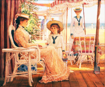 Intimate Moment 1991 40x46 Original Painting - Alan Maley Intimate Moment 1991 40x46 Original Painting - Alan Maley