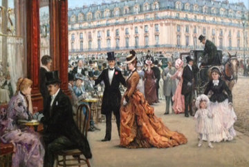 Parisian Beauties 1958 41x58 Huge Original Painting - Alan Maley