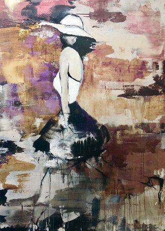 White Skirt 2006 78x56 Huge Mural Size 78x56 Original Painting - Daniel Maltzman