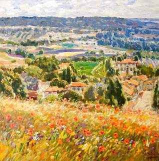 Poppies in Provence 40x40 Original Painting - Omar Malva Poppies in Provence 40x40 Original Painting - Omar Malva