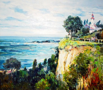 Beachscape 1986 35x39 Original Painting - Malva Severios Beachscape 1986 35x39 Original Painting - Malva Severios
