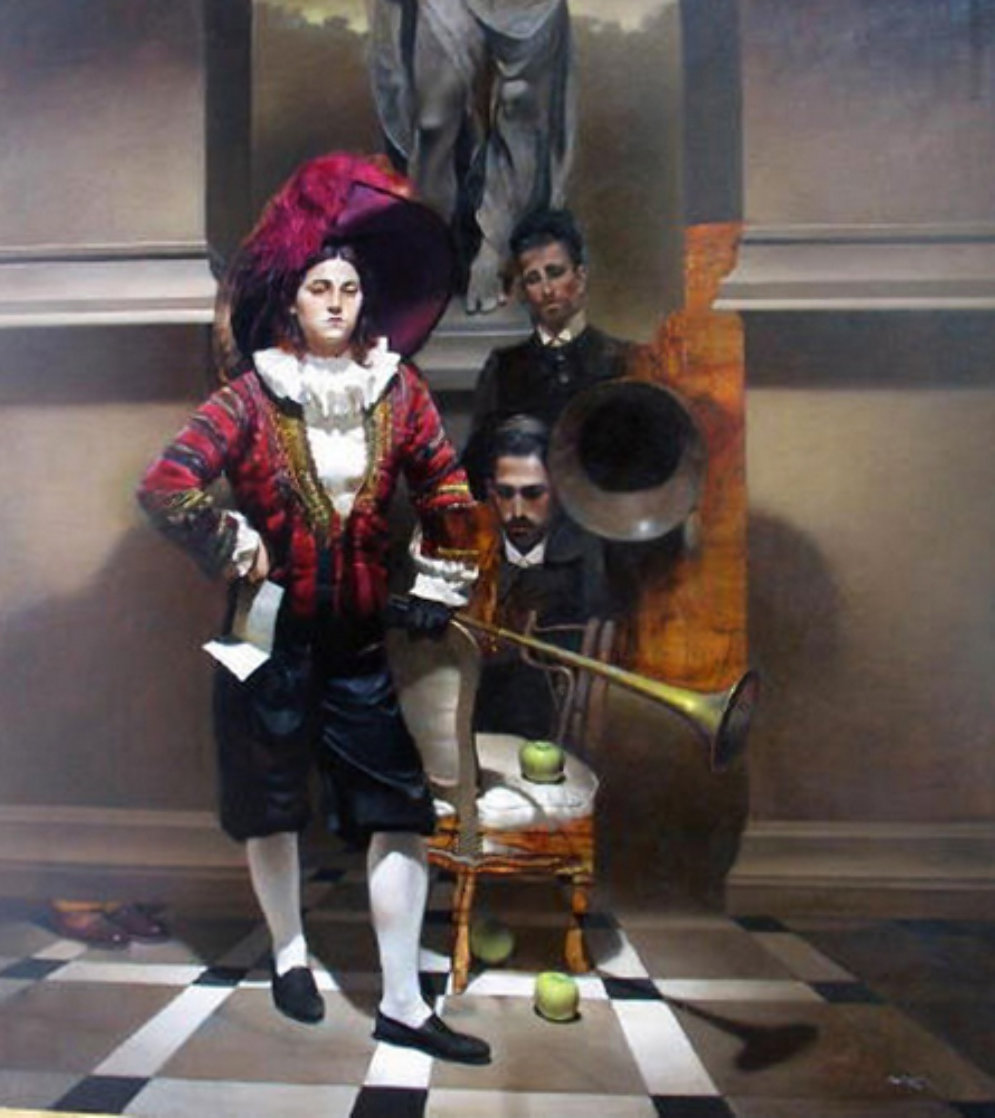 Visitors 1996 77x88 Super Huge Original Painting by Roger Mantegani Visitors 1996 77x88 Super Huge Original Painting by Roger Mantegani