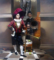 Visitors 1996 77x88 Super Huge Original Painting by Roger Mantegani - 0 Visitors 1996 77x88 Super Huge Original Painting by Roger Mantegani - 0