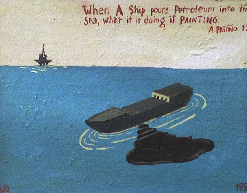 An Explanation of Painting 1988 11x15 Original Painting - Manuel Ocampo An Explanation of Painting 1988 11x15 Original Painting - Manuel Ocampo