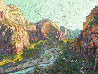 Zion Park Blind Arch From Angels Landing 2020 30x40 Huge Original Painting by Joel Mara - 0