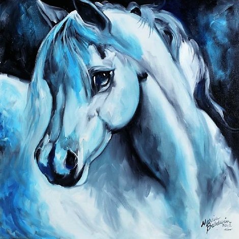 Arabian Azure 2012 18x18 Original Painting - Marcia Baldwin