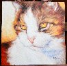 Cat Eyes Golden 2010 20x20 Original Painting by Marcia Baldwin - 1
