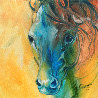 Midnight Sun Equine 2011 18x18 Original Painting by Marcia Baldwin - 0