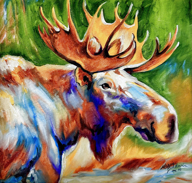 Moose Study 2010 23x23 Original Painting by Marcia Baldwin