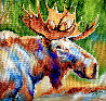 Moose Study 2010 23x23 - Painting Original Painting by Marcia Baldwin - 0