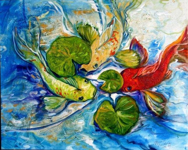 Koi Three Abstract 2009 Limited Edition Print by Marcia Baldwin