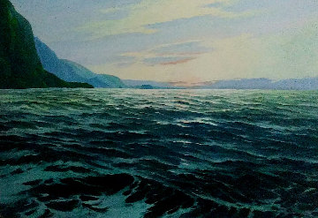 Moonlit Cove, Hawaii 1975 55x44 Huge Original Painting - Charles S. Marek Moonlit Cove, Hawaii 1975 55x44 Huge Original Painting - Charles S. Marek