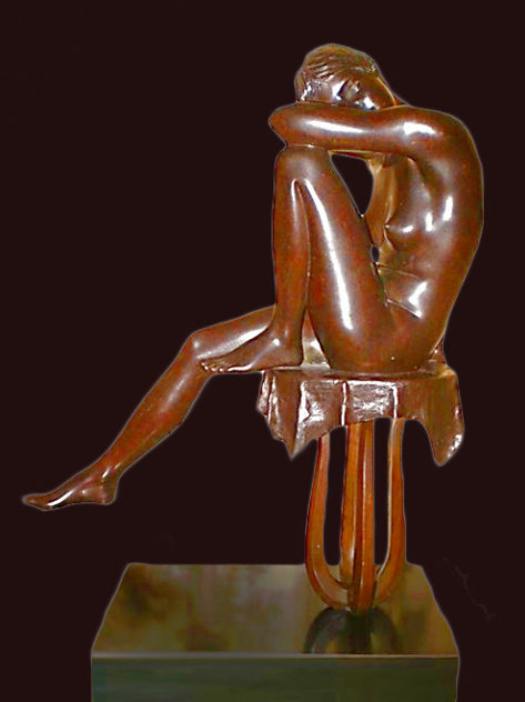 Jodie Bronze Sculpture 1980 17 in Sculpture by Isidore Margulies
