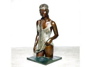 California Girl Bronze Sculpture 1986 25 in - Huge Sculpture - Isidore Margulies