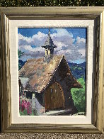 Untitled (Hillside Church) Original Painting by Maria Bertran - 1 Untitled (Hillside Church) Original Painting by Maria Bertran - 1