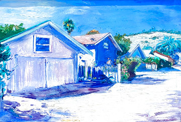 Laguna Beach Alley 1989 36X46 - Huge - California Original Painting - Maria Bertran