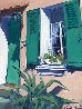 Green Shutters in Provence 29x26 -  France Original Painting by Maria Bertran - 3