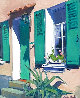 Green Shutters in Provence 29x26 -  France Original Painting by Maria Bertran - 0