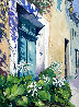 White Flowers in the Doorway 42x34 - Huge Original Painting by Maria Bertran - 0