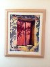 Oil on Linen Red Window 46x38 Huge Original Painting by Maria Bertran - 1