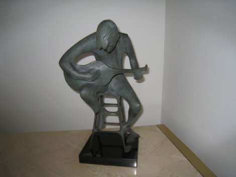 Soft Guitar Bronze Sculpture 1975 Sculpture - Harry Marinsky